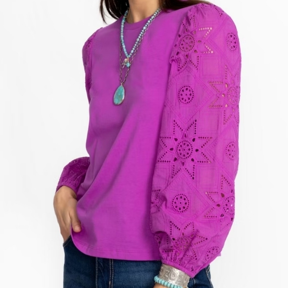 Jonny Was Jade Embroidered Sleeves Blouse L
